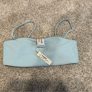 Madewell Pale Blue Textured Bandeau with Straps